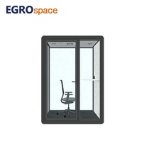 Cabine de réunion insonorisée modulaire et mobile EGROspace pour une personne, idéale pour un espace de travail moderne et privé
