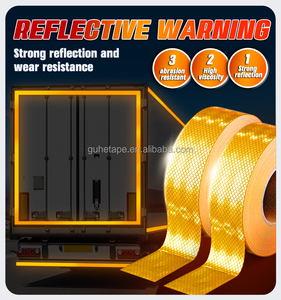 Bande réfléchissante extérieure étanche Fluorescent fort adhésif bande d'avertissement de sécurité réflecteur bande de visibilité pour camions remorques - Product Image 5