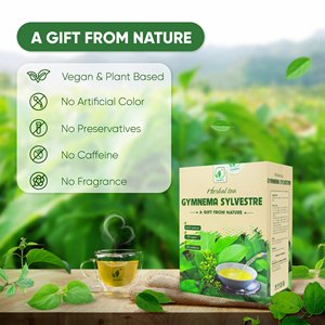 Herbal <b>Tea</b> Containing Gymnema Sylvestre and Celastrus Hindsii Leaf – 100 Natural Caffeine Free Herbal Drink - Product Image 5