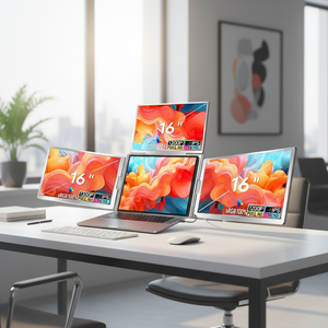 จอภาพพกพาแบบ Quad Monitor 3 จอ รุ่น Stock 2026 ขนาด 16 นิ้ว ใช้งานร่วมกับ Wins/Mac (M1 M2 M3 M4 M5) ได้ - Product Image 6