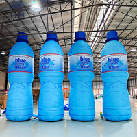 Bouteille d'eau minérale gonflable géante personnalisée, logo imprimé sur tissu Oxford de haute qualité, publicité extérieure, modèle de bouteille gonflable