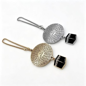 Pendentif de voiture en alliage religieux arabe gravé or, 99 noms, style pompon, sur mesure, pour le Moyen-Orient transfrontalier - Product Image 1
