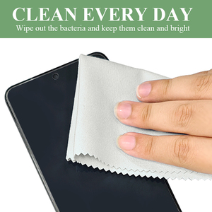 Logo personnalisé en relief 8*8/13*15cm chiffon de nettoyage en daim <span class=keywords><strong>microfibre</strong></span> couleur blanche bijoux différentes tailles lingettes nettoyantes 140-200g - Product Image 6