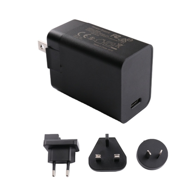 USA  Europe  UK AU PLug Usb-C Power Adapter 5V 9V 12V  15V 20V  3A 3.25A 20W Interchangeable  USB Type C PD  Charger