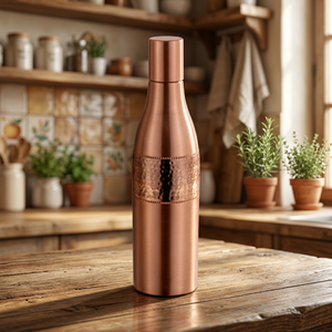 กระติกน้ำทองแดงลายตอกแบบโมเดิร์น พกพาสะดวก พร้อมฝาปิด - Product Image 3