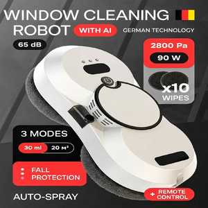 Robot de <span class=keywords><strong>nettoyage</strong></span> de vitres intelligent en gros à vendre-Pulvérisation automatique, deux tampons de vadrouille, corde de sécurité, logo personnalisé OEM pris en charge - Product Image 1