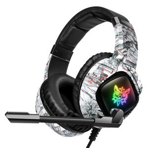 <span class=keywords><strong>ONIKUMA</strong></span> <span class=keywords><strong>K19</strong></span>, auriculares con cable para ordenador de juegos montados en la cabeza de camuflaje, auriculares con bajos para deportes electrónicos, luz LED colorida - Product Image 1
