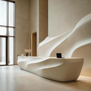 Comptoir de réception extensible moderne ondulé imprimé en 3D – Idéal pour les halls d'hôtels élégants, les showrooms de vente au détail, les centres commerciaux et les espaces frontaux contemporains des bureaux - Product Image 6