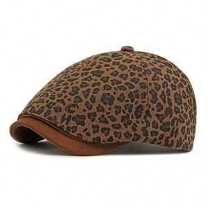 2025 New Arrival Spring Autumn Leopard Print Beret <b>Hat</b> Artistic Retro Casual Travel Newsboy <b>Hat</b> - Product Image 4