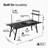 Table pliante portable en aluminium OEM pour camping et pique-nique, réglable en hauteur, écologique, gain de place, vente en gros, direct usine