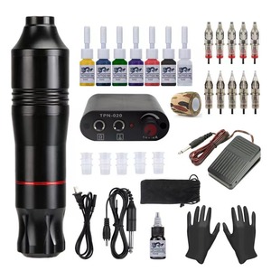 Juego de tatuaje de alta calidad RCA gancho ceja piel belleza fuente de alimentación tinta transferencia papel Pedal aguja cartucho tatuaje Kit - Product Image 1