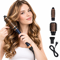 Ensemble de brosse à air chaud 3-en-1, sèche-cheveux, brosse coiffante, peigne à boucler, outil de coiffage volumisant