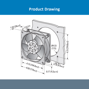 Ventilador Axial de Refrigeración para Gabinete Inverter ebmpapst 4656ZWU 120X120X38mm 230VAC 18/19W 2650RPM 152m3/h con Rodamiento de Bolas, Eléctrico, Metálico - Product Image 4
