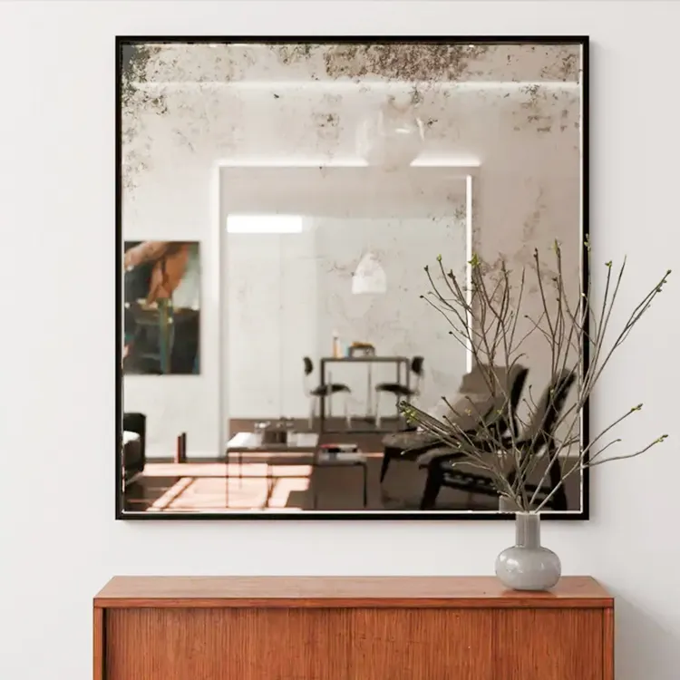 Zwart Frame Spiegel Decor Spiegel Voor Wall Matte Omlijst Getinte Spiegel