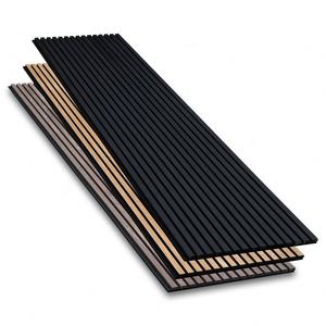 Panneau mural acoustique en bois moderne Akupanel, lattes en noyer, absorption acoustique hautement efficace pour salon, chambre à coucher, appartement - Product Image 2
