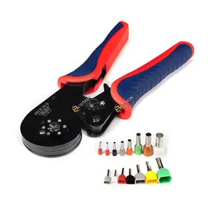 <span class=keywords><strong>Pince</strong></span> <span class=keywords><strong>à</strong></span> <span class=keywords><strong>sertir</strong></span> manuelle auto-réglable <span class=keywords><strong>à</strong></span> 6 côtés pour borne tubulaire HSC8 16-6 fils pour 0.08-16mm2 30-5AWG - Product Image 3