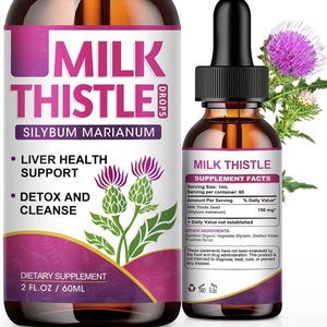 Premium Organic Milk Thistle Liquid Extract Drops 60ml — Liver Cleanse Detox & Repair <b>Herbal</b> <b>Supplement</b>, OEM ODM Private Label A - Product Image 1