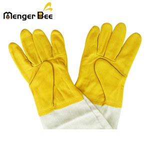 Dual Layer Sheepskin Cotton Elastic <b>Cuff</b> Impact-Resistant Long <b>Arm</b> Protection Latex-free Menger Bee Beekeeper Gloves for Bee - Product Image 3