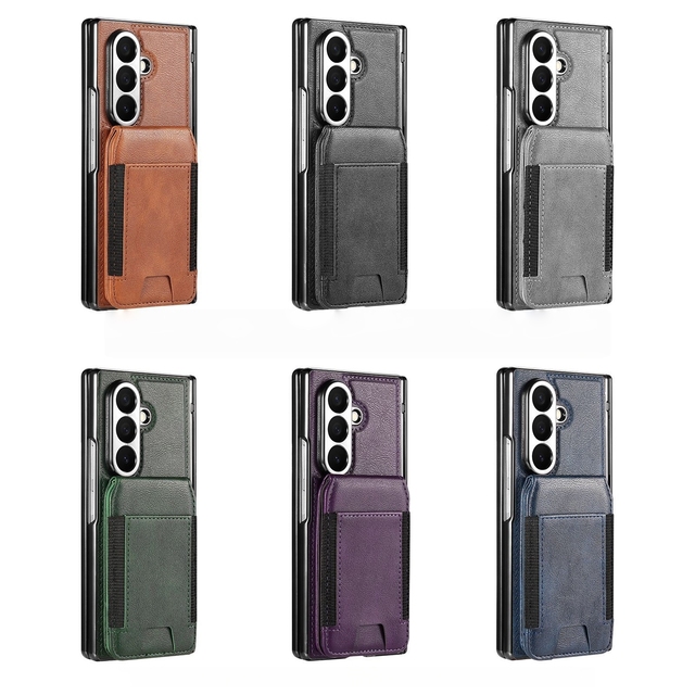 Business Wallet Leather Case Card Slot Kickstand Full Cover Protective Case for Samsung Galaxy Z Fold8 Ultra Foldable Flip Cover