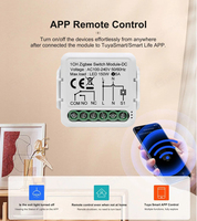 Tuya aplikasi hidup pintar, kontak kering Zigbee Relay Switch modul 1 saluran DC 12/24V AC 100-240V bekerja dengan Alexa Google Home