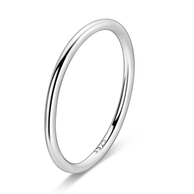 MULA 925 Sterling Silver Stackable Plain Silver Ring with Classic Jewelry for Wedding Engagement Anniversary or Party Gift