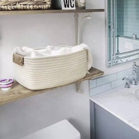 Panier de rangement décoratif en coton biologique tressé et écologique pour le salon, les poubelles, la crèche, les couches et les couvertures de bébé