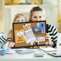 Tableau d'affichage mural en liège gravé au laser double face, écologique et personnalisé, pour la maison, le bureau et l'école
