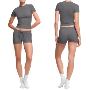 Nouveau T-shirt <span class=keywords><strong>d</strong></span>écontracté pour <span class=keywords><strong>femme</strong></span>, coupe ajustée, col rond, manches courtes, collection <span class=keywords><strong>été</strong></span> 2026 - Product Image 2