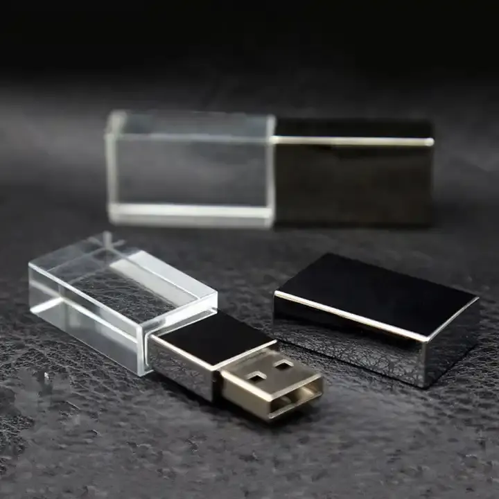 M-Queen Crystal Clé USB personnalisée avec logo 8GB 16GB 32GB 64GB 128GB Usb 2.0 Photographes Clé USB en verre acrylique