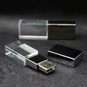 M-Queen Crystal USB Flash Drive Custom With Logo 8gb 16gb 32gb 64gb 128gb Usb 2.0 Photographers Acrylic Glass Usb Flash Drive