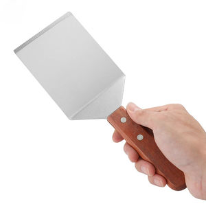 Espátula para teppanyaki de acero inoxidable, espátula para pan plano con mango de madera, espátula para pizza, espátula para bistec, espátula para panqueques - Product Image 5