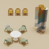 Chaise de conférence moderne en PP empilable et pliable en plastique pour la formation, les cafés, les bibliothèques et les événements