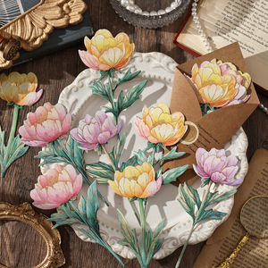 8 feuilles de papier artisanal non adhésif à motif floral et feuille d'or, motifs bouquet de fleurs croisées, pour marque-pages, cartes vierges et fournitures de planificateur DIY - Product Image 2