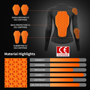 WOSAWE donna <span class=keywords><strong>moto</strong></span> Jaket con cuscinetti protettivi traspiranti camice morbido Motocross alta visibilità - Product Image 2