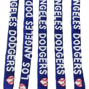 Correa de Bolso Ajustable con Lentejuelas y Cuentas del Equipo Deportivo Fashion Mart, Porta Llaves y Tarjetas Hecho a Mano de los Dodgers de Los Ángeles - Product Image 1
