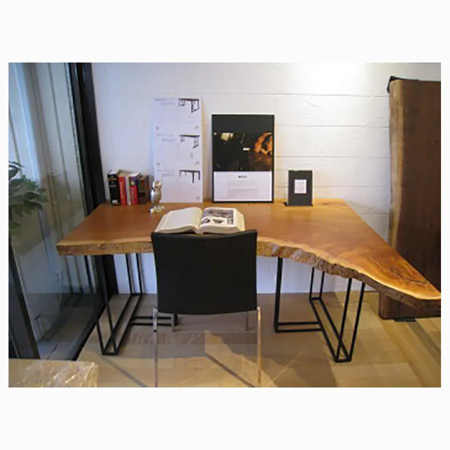 Special design keyaki single plate executive office table desk for boss