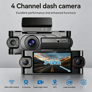 Cámara para Vehículos 4K UHD de 4 Canales con LTE, WIFI, GPS, Visión de 360 Grados, para <span class=keywords><strong>Uber</strong></span>, Lyft y Taxis, con Visión Nocturna, DMS, ADAS, Monitor de Estacionamiento y Seguridad IA - Product Image 1