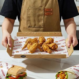 Custom Food Grade Food Wrapping <b>Paper</b> Biodegradable <b>Greaseproof</b> Waterproof Food Pad <b>Paper</b> Takeaway for Burger Fried Chicken - Product Image 4