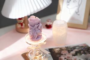 3Dローズラップピラーシリコンキャンドルモールドプレミアムフードグレードフルブルームローズソイワックスアロマセラピー香り付きキャンドル作成モールド - Product Image 6