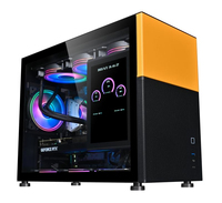 Boîtier PC gaming MATX Zeromaster Mid Tower avec écran LCD, design en verre trempé transparent et ventilateur de refroidissement ARGB