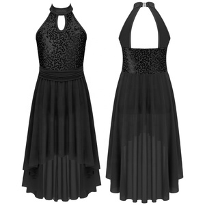 ชุดเต้นโมเดิร์นสำหรับเด็กผู้หญิง6-16ชุดสำหรับเต้นชุดเต้นรำสำหรับการแสดงบนเวทีชุดเดรสเต้นบอลรูมมีสไตล์ปักเลื่อม - Product Image 3