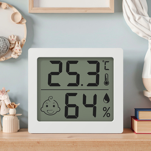 Đứng lên màn hình lớn hộ gia đình nhiệt độ và độ ẩm cụ với on/off C/F phím Nụ cười thay đổi cho bé phòng hoặc văn phòng - Product Image 3