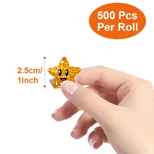Etiquetas Adhesivas de Papel Sintético Resistentes al Agua y al Aceite con Diseño de Estrellas, para Decoración de Tarjetas Fotográficas y Embalaje de Supermercados - Product Image 4