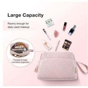 Bolsa de aseo de fábrica BSCI, bolsa de maquillaje, bolsa de viaje, impermeable, de nailon, de alta capacidad. - Product Image 3