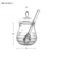 Utilisation quotidienne divers volume pur pot de miel en verre en forme d'abeille en borosilicate clair