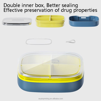 Boîte à pilules portable mini en plastique, grande capacité, compartimentée, hermétique, pour le rangement des médicaments, idéale pour les voyages