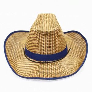 Summer Natural Grass Western Travel Sun Hat Large Mexican Cowboy <b>Straw</b> Hat Outdoor Fishing Casual Cycling Business High Quality - Product Image 5