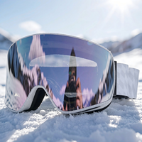 Lunettes de ski sportives à monture intégrale magnétique avec verres photochromiques anti-buée en polycarbonate, protection UV, logo personnalisé et étui à lunettes