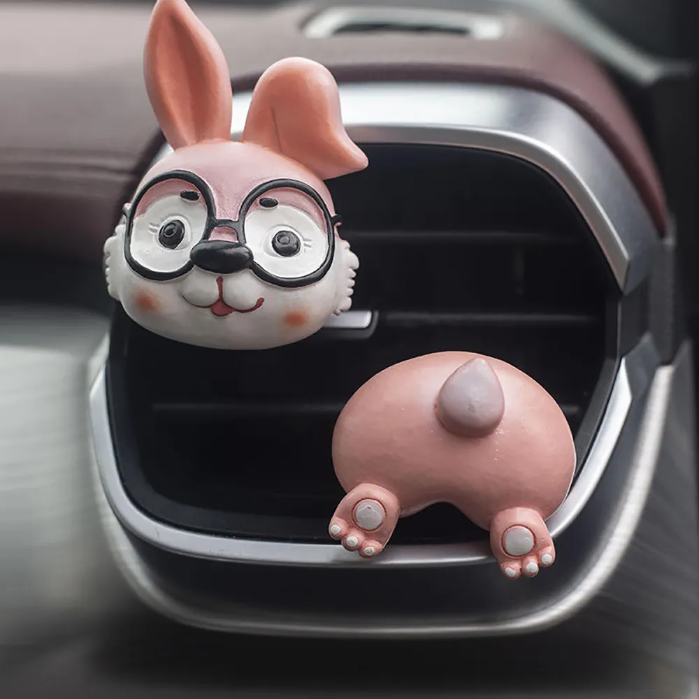 Rabbit Shape Car Vent Air Freshener Resin Cartoon Animal Perfume Clip Bulk Perfume interior Accessories
