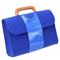 Sac fourre-tout en feutre personnalisé avec logo imprimé et poignée en bois recyclé, idéal pour le shopping et le rangement – Offre spéciale
